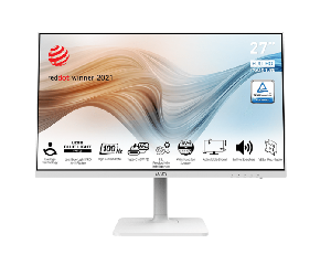 MD272XPW, MSI Modern Monitor, 27" FHD IPS, 100Hz, 1ms (MPRT), 178°-178°, SRGB, 16.7M, 2x 3W, VESA, HDMI, DisplayPort, Type C