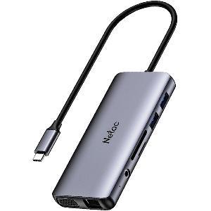 NT08WF13-30GR, NETAC Hub WF13, Type-C to USB3.0+USB2.0*2+100W PD+HDMI