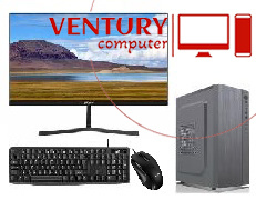 VENTURY Full complete set of office computer Monitor 24 inch, CPU i3 10Gen - Ram DDR4 8Gb - M.2 SSD 256Gb, key& mause