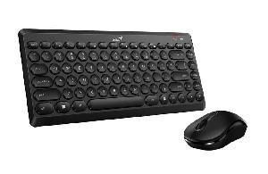 LuxeMate Q8000,RU,BLK, Genius Wireless Slim Keyboard + Mouse, USB