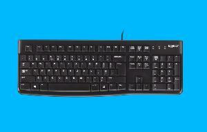 K120, Logitech Corded Keyboard, USB 1.5m, RU/EN BLACK (L920-002506)